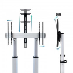 Support de Téléviseur sur Roulettes TOOQ Parthenon pour Écran 60" à 100" Argent - FS20300M-B