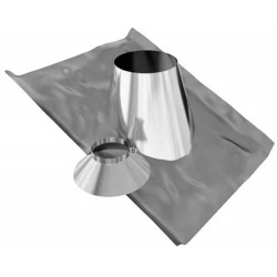 Solin Toiture Inox Pente 5°-30° Avec Collet Anti-Intempéries Ø150mm