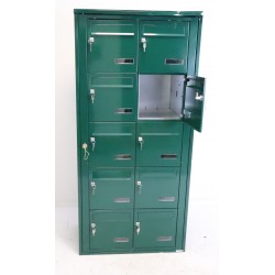 Bloc de 10 Boites aux Lettres LEABOX Collectives Extérieur Mural Vert - 2x5