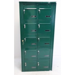 Bloc de 10 Boites aux Lettres LEABOX Collectives Extérieur Mural Vert - 2x5
