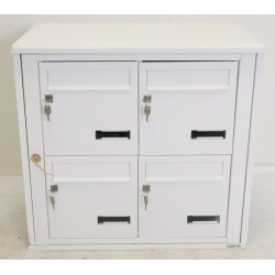 Bloc de 4 Boîtes aux Lettres LEABOX Collective Extérieur Blanc Sans Pieds - 2x2 - NEUF