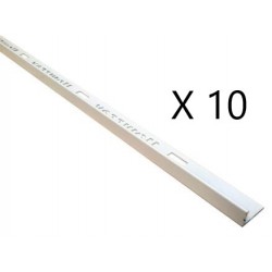 Lot de 10 Profilés de Carrelage Aluminium HOMELUX Jasmin 11mm L270cm Blanc -...