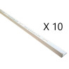 HOMELUX-Lot 10 Profilés Carrelage Alu  Jasmin 11mm L270cm Blanc -46229
