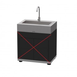 Évier Inox Intégré LE MARQUIER Avec Robinet Mitigeur Col de Cygne 70x40x20cm
