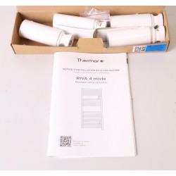 Sèche-Serviettes Mixte Eau Chaude 924W et Soufflerie Électrique 1000W THERMOR Riva 4 Blanc - 471264