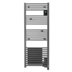 Sèche-Serviettes Électrique 750W ATLANTIC Doris Digital Connecté Vertical Mural Gris Anthracite - 850477 - NEUF