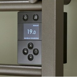 Sèche-Serviettes Électrique 750W ATLANTIC Doris Digital Connecté Vertical Mural Gris Anthracite - 850477 - NEUF