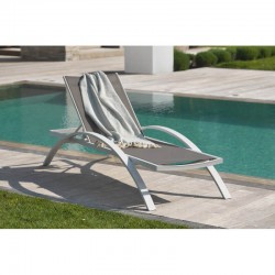 Bain de Soleil Transat Chaise Longue DCB GARDEN Multi-Positions