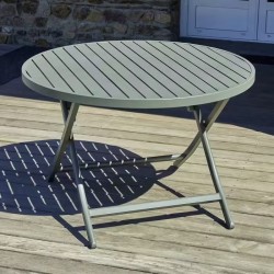 DCB GARDEN - Table Pliante Ronde Marius Ø110 - MARIUS-TB110-KAKI