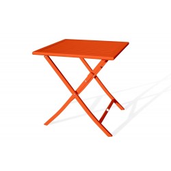 Table de Jardin Pliante 2 Personnes DCB GARDEN Marius Guéridon en Aluminium  70x70 cm Orange - MARIUS-TB70