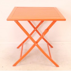 Table de Jardin Pliante 2 Personnes DCB GARDEN Marius Guéridon en Aluminium  70x70 cm Orange - MARIUS-TB70