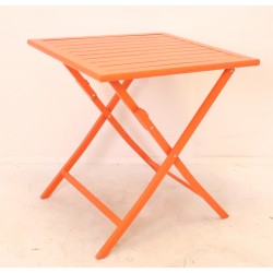 Table de Jardin Pliante 2 Personnes DCB GARDEN Marius Guéridon en Aluminium  70x70 cm Orange - MARIUS-TB70