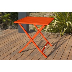 Table de Jardin Pliante 2 Personnes DCB GARDEN Marius Guéridon en Aluminium  70x70 cm Orange - MARIUS-TB70
