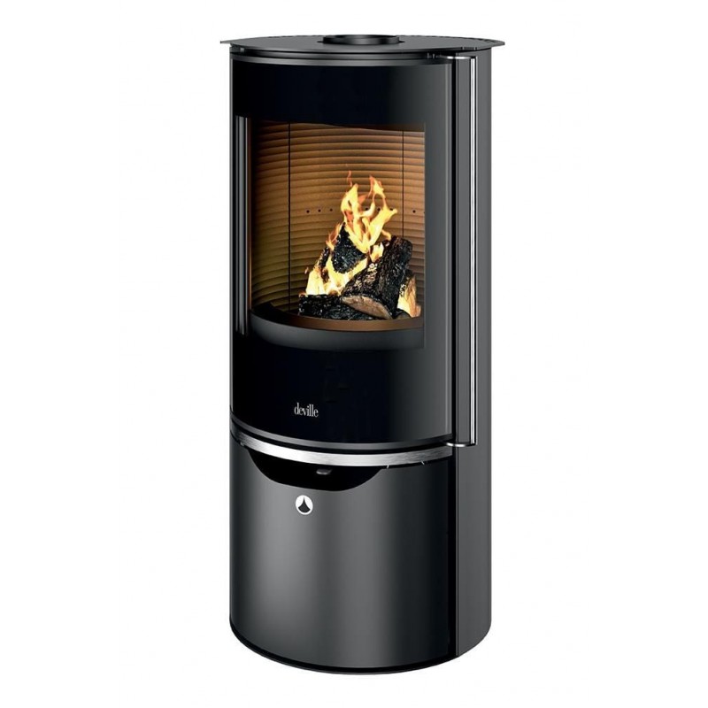 Poêle à Bois en Acier 6kW DEVILLE Eguzki Longueur de Bûches 40cm Poêle à Bois en Acier 6kW DEVILLE Eguzki Longueur de Bûches 40cm