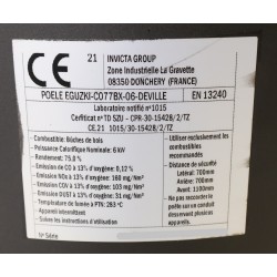 Poêle à Bois en Acier DEVILLE Eguzki Longueur de Bûches 40cm C077BX-06