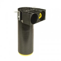 Manchette Longue Coudée à 90° 2 Piquages Circulaires ALDES Optiflex 2x75mm PEHD pour Installation Double Flux