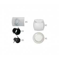 Kit Bouches Auto ALDES Algaine pour T3T4 Extraction Ø125 Insufflation Bio Ø80 pour Réseau VMC Double-Flux - 11023228
