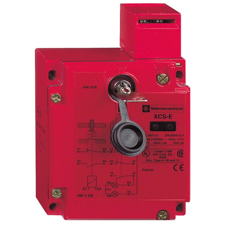 Interrupteur de Position de Sécurité TÉLÉMÉCANIQUE SENSORS XCSE Métallique à Clé 10 + 2F 24V  2xPg13 Interrupteur de Position de Sécurité TÉLÉMÉCANIQUE SENSORS XCSE Métallique à Clé 10 + 2F 24V  2xPg13