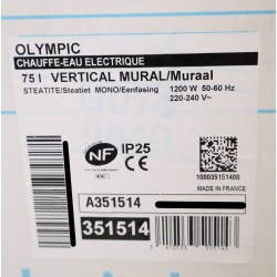 Chauffe-Eau Électrique 75L OLYMPIC FRANCE Stéatite 351514