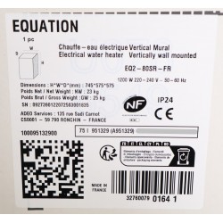 Chauffe-Eau Électrique 75L EQUATION Utilis Stéatite Vertical Mural 951329