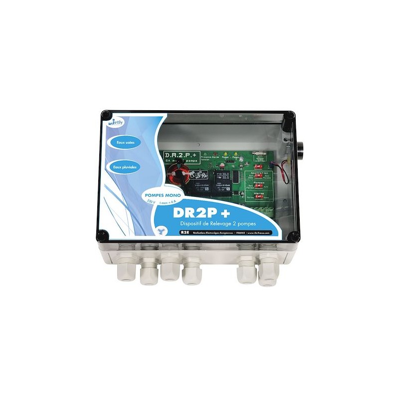 Coffret de Commande et Protection JETLY DR2P+ 6A Pour 2 Pompes de Relevage Coffret de Commande et Protection JETLY DR2P+ 6A Pour 2 Pompes de Relevage