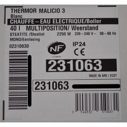 Chauffe-Eau Électrique Plat 40L THERMOR Malicio 3 Connecté 231063