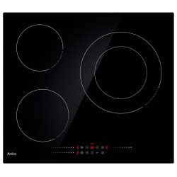 Plaque de Cuisson Induction 59cm AMICA 3 Zones avec 3 Boosters Noir
