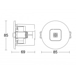 Détecteur de Mouvement Encastrable STEINEL Ir Micro Office Dali2 Infrarouge 360° Surveille 36m² - 067144