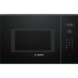 Micro-Ondes Encastrable 25L BOSCH Série 6 900W Nettoyage Hydrolyse 7 Programmes Noir - BFL554MB0