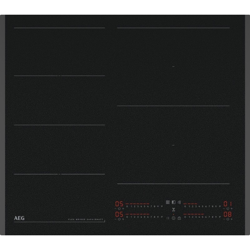 Plaque de Cuisson à Induction 59cm AEG Saphir Matt Série 6000 4 Zones FlexiBridge Noir