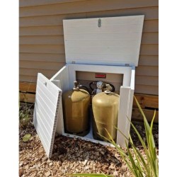 Coffre de Rangement PVC Pour 2 Bouteilles de Gaz Blanc