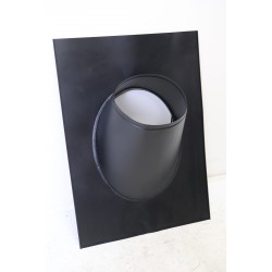 Solin Toiture Inox Ardoise DIXNEUF Pente 30° à 45° Ø230mm avec Collet Noir