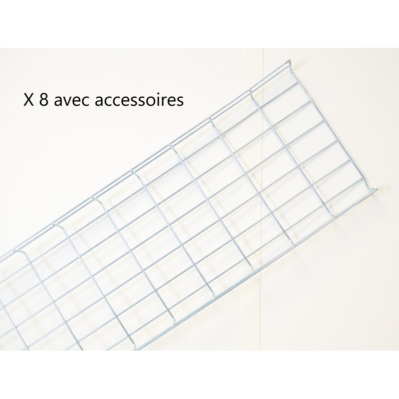 Chemins de Câbles OB PROFILS 8 Goulottes L3mxl310mmxh54mm + 11 Couvercles L2m + Accessoires fixation - OB2-200