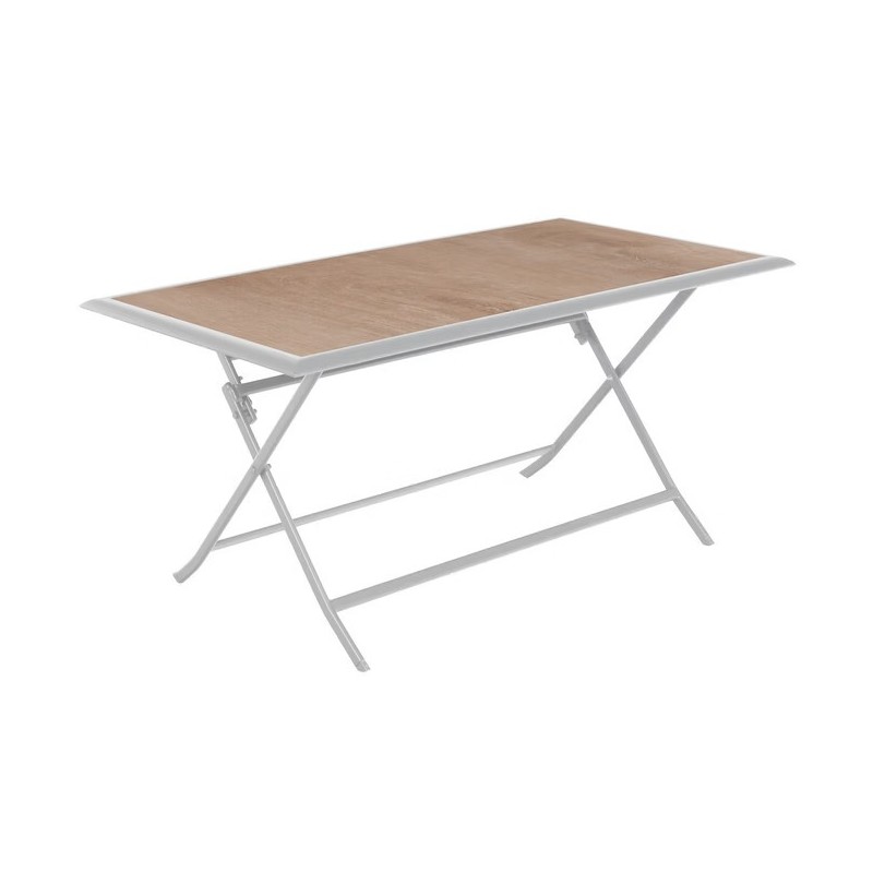 Table de Jardin Pliante 6 Personnes HESPÉRIDE Azua en Aluminium 150x80cm Houblon & Blanc - 187037
