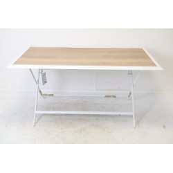 Table de Jardin Pliante 6 Personnes HESPÉRIDE Azua en Aluminium 150x80cm Houblon & Blanc - 187037