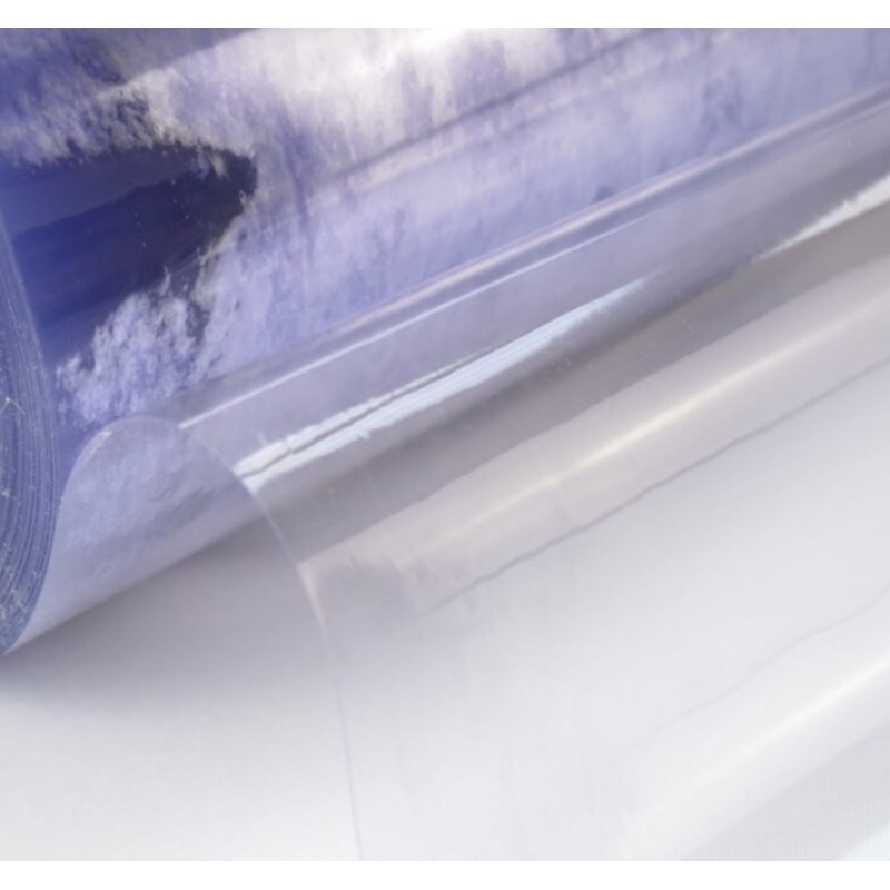 Rouleau de 25m Nappe PVC Transparent Cristal  Largeur 140cm Epaisseur 0.3mm - CR30100