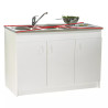Meuble Sous-Évier de Cuisine NEOVA Sim'NF Mélaminé 3 Portes Blanc L1200xH822xP586mm
