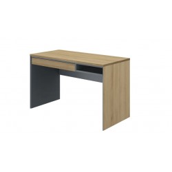 Bureau de Télétravail 126cm GAUTIER OFFICE Avec Tiroir et Niche Chêne/Anthracite
