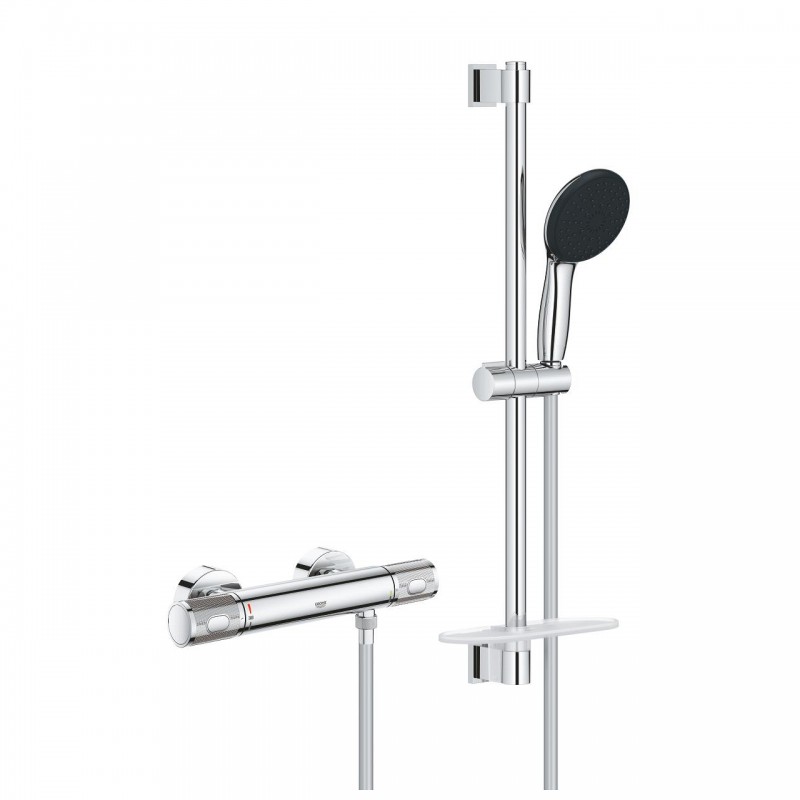 Ensemble de Douche GROHE Quickfix avec Pommeau de Douche, Mitigeur Thermostatique et Barre de Douche - 34791001