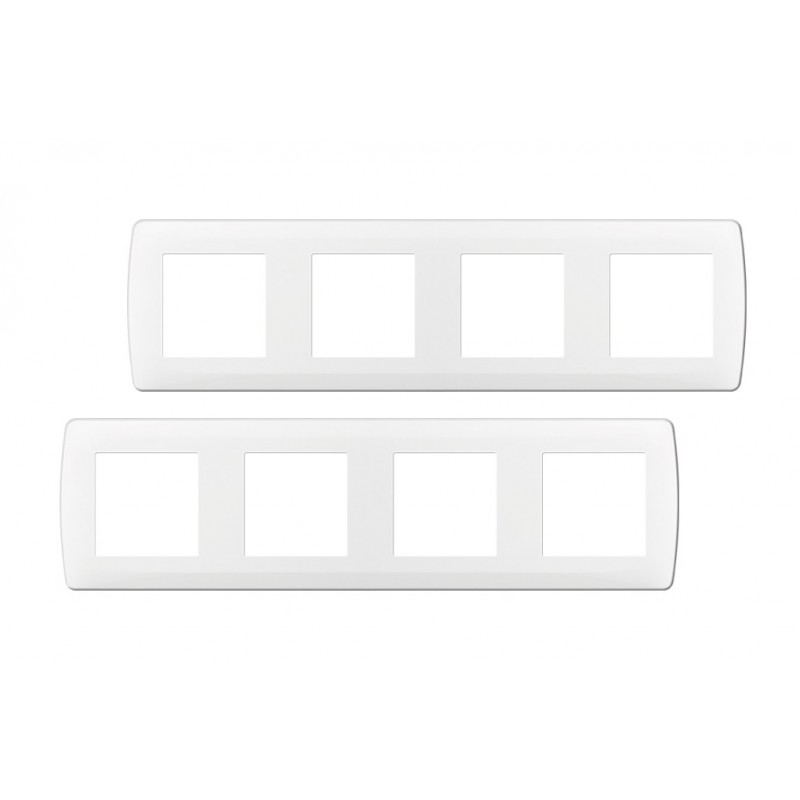 Lot de 2 Plaques de Finition pour 4 Prises EUR'OHM Esprit Blanc - 61899