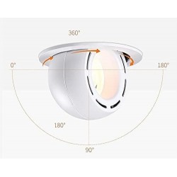 Spot LED Encastrable Pivotant et Orientable ASLED Fado 10W CTC Température Variable 3000-5000K Blanc - FAD12WCTC