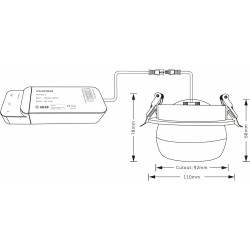 Spot LED Encastrable Pivotant et Orientable ASLED Fado 10W CTC Température Variable 3000-5000K Blanc - FAD12WCTC