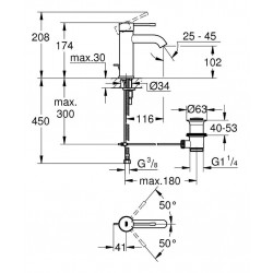 Mitigeur Monocommande Lavabo GROHE Essence Taille S Chromé - 23589001