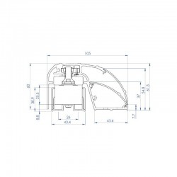 Bandeau Ventouse Dispositif de Verrouillage 600kg CDVI Eléctromagnétique 2x300kg 2500mm Alu Argent - BO600RP