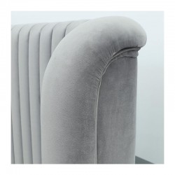 Lit Adulte Velours Gris HEIDI