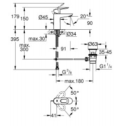 Mitigeur Monocommande de Lavabo GROHE Bauloup Chromé