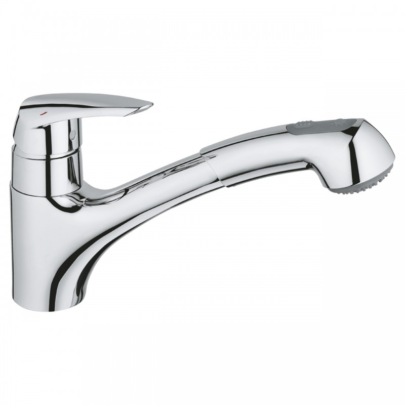 Mitigeur de Cuisine GROHE Eurodisc avec Douchette Extractible 2 Jets Rotation 140° Chromé - 32257001