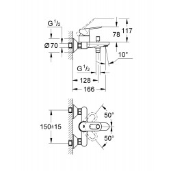 Mitigeur Monocommande Bain/Douche GROHE Bauloop Chromé