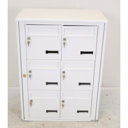 Bloc de 6 Boites aux Lettres LEABOX Collective Extérieur Mural 2x3 Blanc