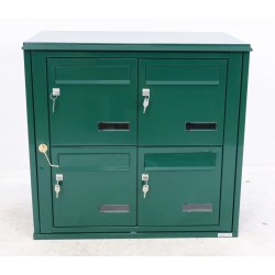 Bloc de 4 Boîtes aux Lettres LEABOX Collective Extérieur Vert Sans Pieds - 2x2